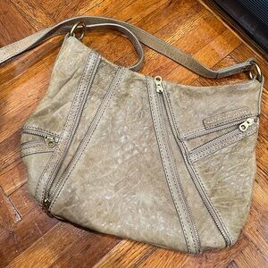 Marc Jacobs Beige Crossbody Bag with Gold Zippers